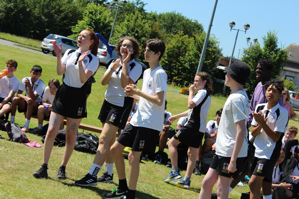 Students supporting each other at St Paul's Sports' Day